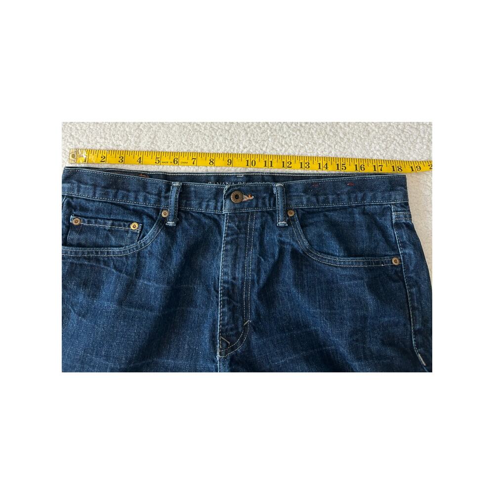 Banana Republic Men's Boot Cut Jeans 35W/32L Dark Wash Denim Distressed - Picture 5 of 10